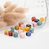 Handmade Millefiori Glass Cube Beads X-LK-P016-M-3