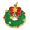 Christmas Theme Ion Plating(IP) 304 Stainless Steel Enamel Pendants STAS-Z104-01G-03-1