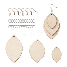 Yilisi DIY Unfinished Wooden Pendant Earring Making Kits DIY-YS0001-16
