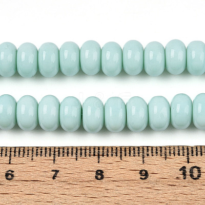 Opaque Spray Painted Glass Beads GLAA-ZX008-8mm-18A-1
