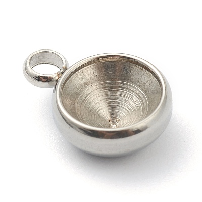 Non-Tarnish 202 Stainless Steel Pendant Rhinestone Settings X-STAS-F266-24P-1