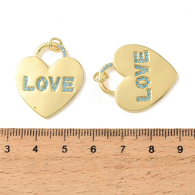 Brass Micro Pave Sky Blue Cubic Zirconia Pendants CU-CBA6938-07G-03-1