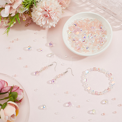 114Pcs Transparent Electroplate Glass Beads GLAA-PA0001-17B-1