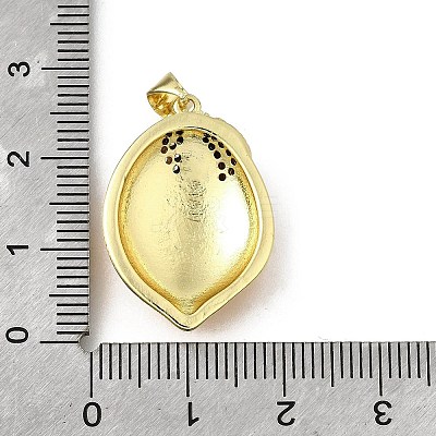 Brass Micro Pave Cubic Zirconia with Enamel Pendants KK-Q066-20G-1