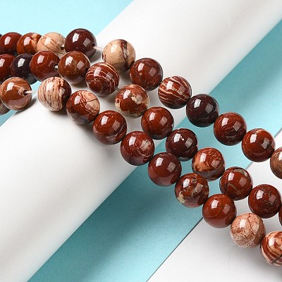 Natural Red Snakeskin Jasper Beads Strands X-G-H298-A02-03-1
