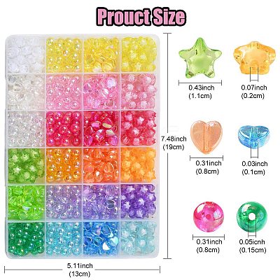 Transparent Acrylic Beads TACR-YW0001-99-1