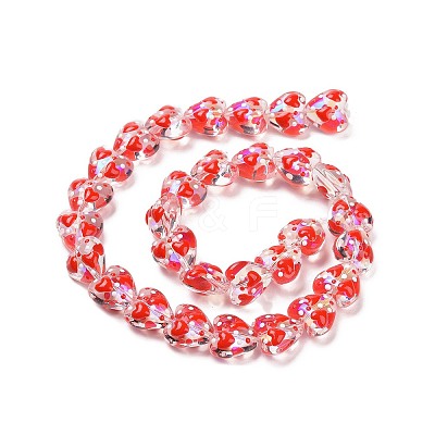 Valentine's Day Handmade Glass Enamel Beads Strands LAMP-K037-09H-1