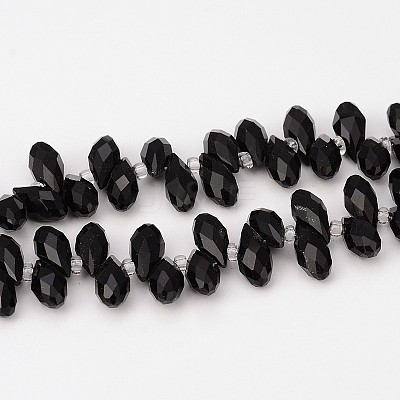 Faceted Teardrop Glass Beads Strands GLAA-J067-A02-1