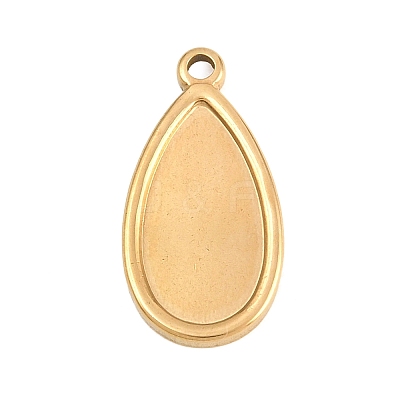 304 Stainless Steel Pendant Cabochon Settings STAS-D264-08E-G-1