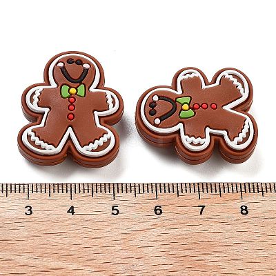 Christmas Gingerbread Man Silicone Beads SIL-U005-01C-1