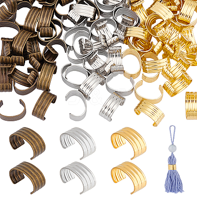 120Pcs 3 Colors Brass Folding Crimp Ends FIND-PH0020-81-1