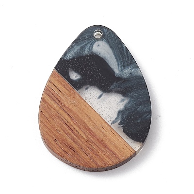 Pearlized Resin & Walnut Wood Pendants WOOD-C016-01I-1