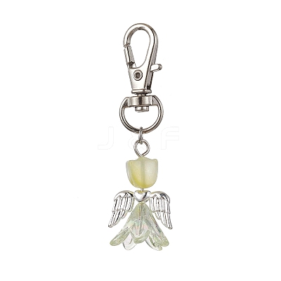 Angel Glass Pendant Decorations HJEW-JM01627-02-1