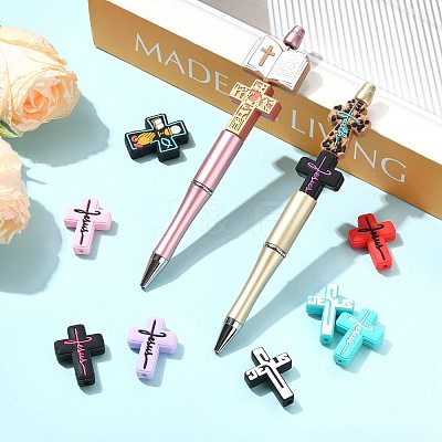 12Pcs 12 Styles Silicone Beads SIL-FS0001-34C-1