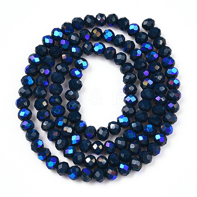 Electroplate Opaque Solid Color Glass Beads Strands X1-EGLA-A034-P4mm-L22-1