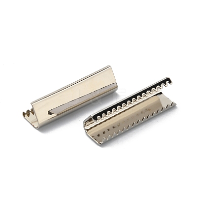 Brass Ribbon Crimp Ends KK-WH0046-34D-P-1