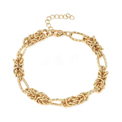 Unisex 304 Stainless Steel Byzantine Chains Bracelets BJEW-G790-05G-1
