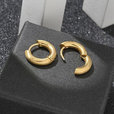 Frosted 304 Stainless Steel Huggie Hoop Earrings for Women EJEW-C096-32E-G-1