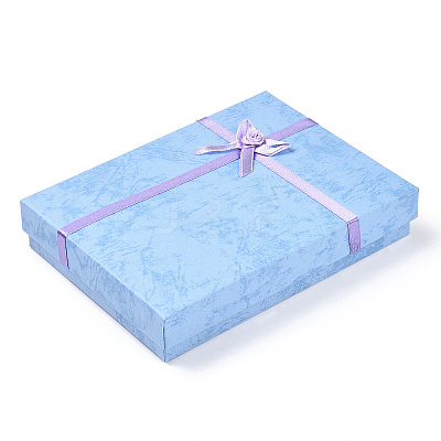 Jewelry Cardboard Boxes with Flower(Color Random Delivery) and Sponge Inside CBOX-R023-2-1