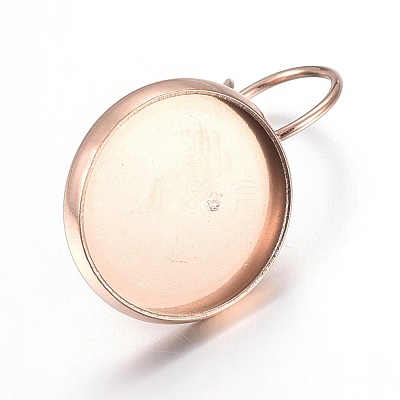 Ion Plating(IP) Stainless Steel Leverback Earring Settings STAS-L211-08C-RG-1