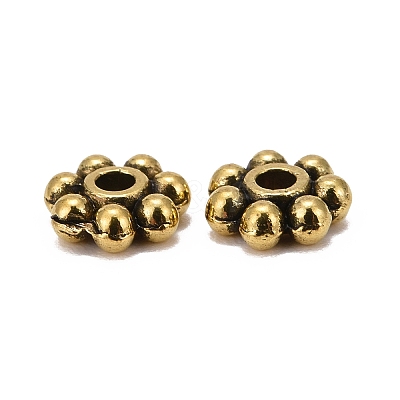 Tibetan Style Alloy Beads Daisy Spacer Beads LF1249Y-01AG-RS-1