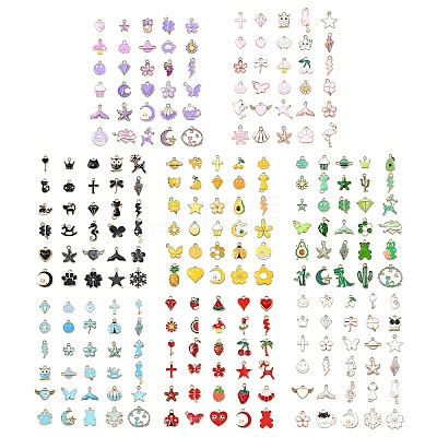 30Pcs 30 Styles Alloy Enamel Pendants ENAM-YW0003-99-1