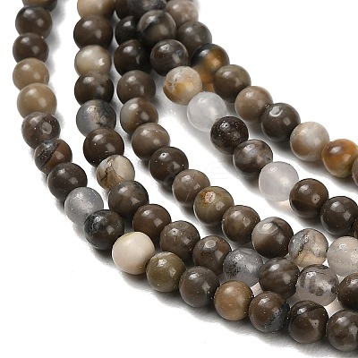 Natural Volcanic Agate Beads Strands G-G305-A01-4mm-1
