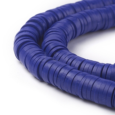 Flat Round Handmade Polymer Clay Beads CLAY-R067-6.0mm-09-1