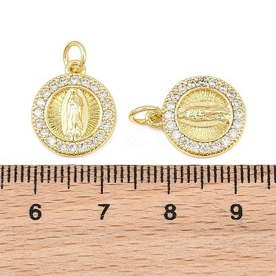 Religion Brass Micro Pave Clear Cubic Zirconia Pendants CU-CBA9482-01G-01-1