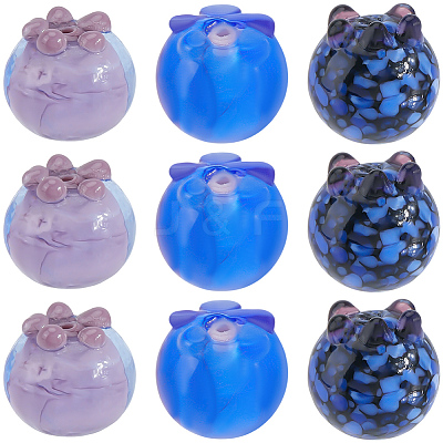 15Pcs 3 Colors Handmade Lampwork Beads LAMP-SC0001-80-1