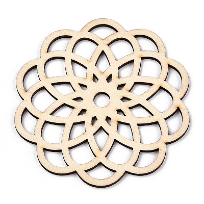 Unfinished Natural Poplar Wood Filigree Joiners Links WOOD-TAC0012-06-1