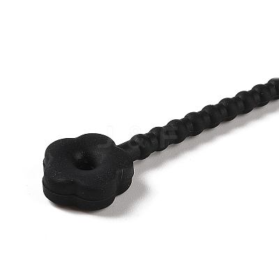 Flower Shape Silicone Cable Zip Ties AJEW-C034-01E-1