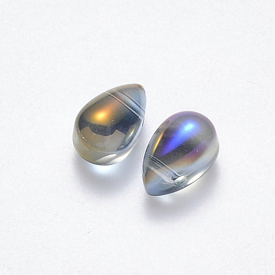 Transparent Spray Painted Glass Charms GLAA-R211-03-D01-1