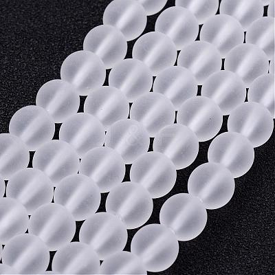 Frosted Glass Bead Strands GLAA-G016-10mm-01-1