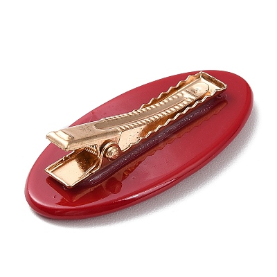 Oval with Word Love Resin Alligator Hair Clips LS-PHAR-D015-01D-1