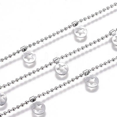 Tarnish Resistant Handmade 304 Stainless Steel Ball Chains STAS-F229-04-P-1