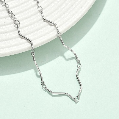 Twisted 304 Stainless Steel Bar Link Chains Bracelets for Women BJEW-D456-04P-1