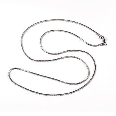 Non-Tarnish 304 Stainless Steel Square Snake Chains Necklaces NJEW-K049-06P-1