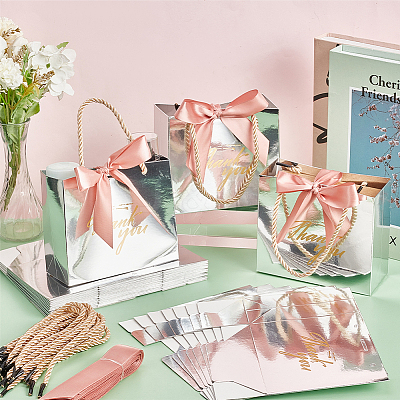 Folding Paper Gift Bags with Handle ABAG-WH0045-22-1