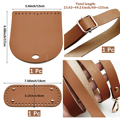 Handmade PU Leather Crochet Shoulder Bag Accessories Kits DIY-CL0002-52B-1
