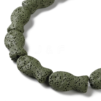 Fish Dyed Natural Lava Rock Beads Strands G-O126-01A-03-1