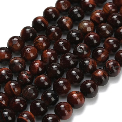 Natural Tiger Eye Beads Strands G-F591-18-8mm-07-1