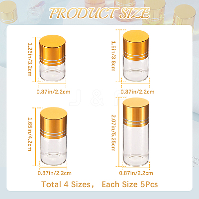 20Pcs 4 Style Glass Bead Containers MRMJ-CP0001-22A-1