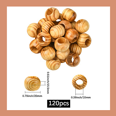 Pine Wood Beads WOOD-PA0001-03A-1