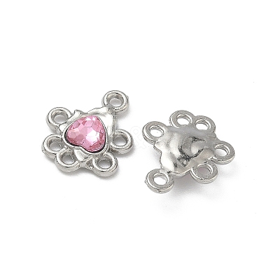 Alloy Light Rose Rhinestone Chandelier Component Links PALLOY-P317-09P-1