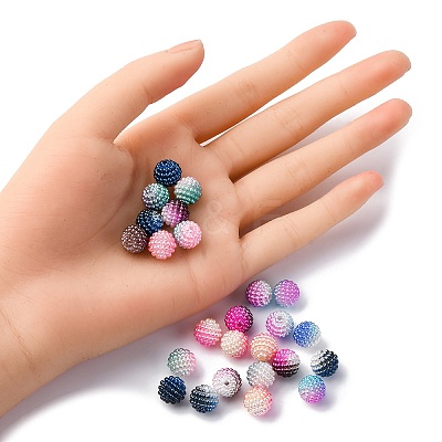 50Pcs 5 Colors Imitation Pearl Acrylic Beads OACR-FP0001-16-1