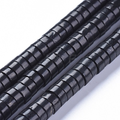 Natural Shungite Beads Strands G-L505-17B-1
