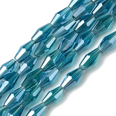 Transparent Electroplate Glass Beads Strands GLAA-K064-05A-PL02-1