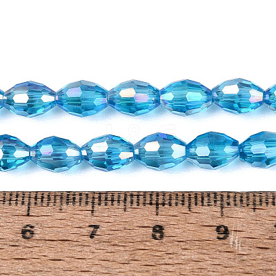 Electroplate Transparent Glass Beads Strands LS-GL-N002-01A-A11-1