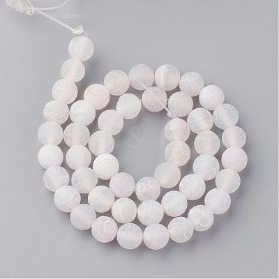 Natural Fire Crackle Agate Bead Strands G-S216-6mm-09-1